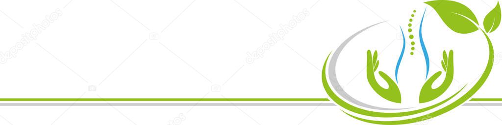 Body, hands, physiotherapy, orthopedics, background, logo