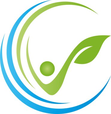 İnsan, yaprak, bitki, kiropraktör, naturopath, logo, arkaplan