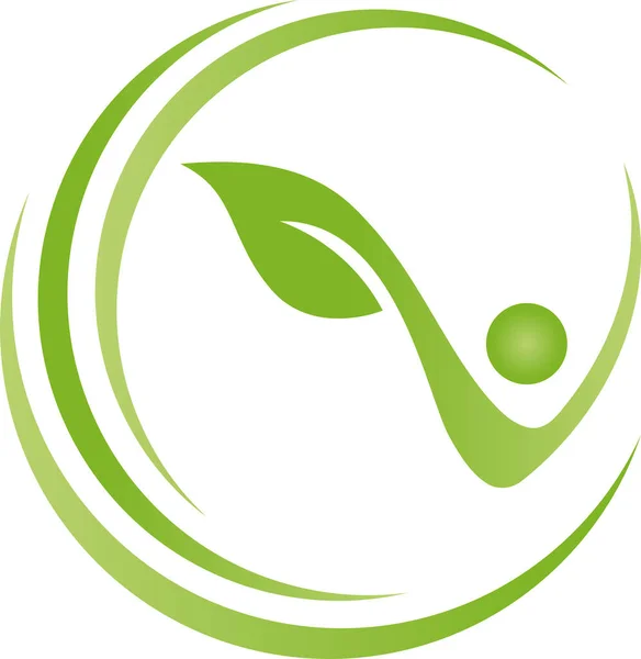 Manusia Daun Tanaman Chiropractor Naturopath Logo Latar Belakang Stok Vektor