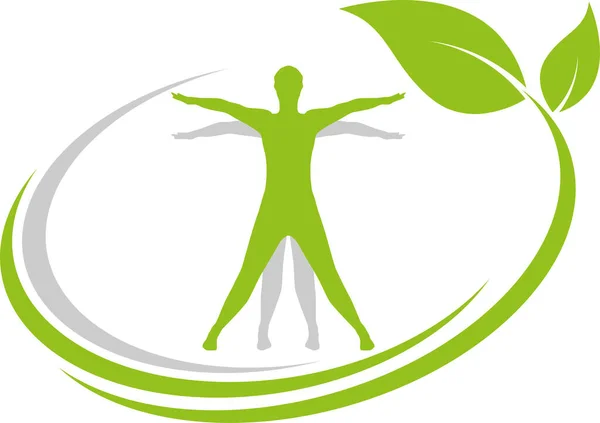 Person Bewegung Mensch Fitness Sport Logo Hintergrund — Stockvektor