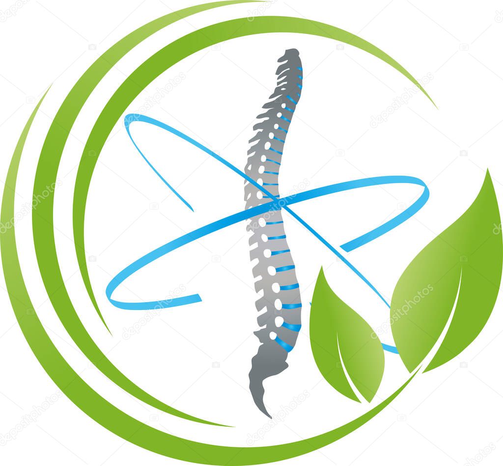 Spine, back, orthopedics, massage, logo, background 