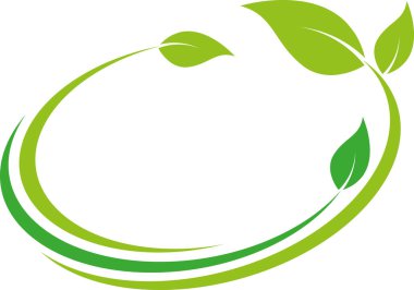 Beyaz arkaplanda yeşil yaprak sembolü