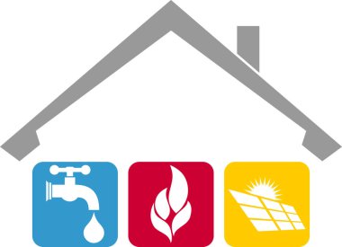 ev ve su musluğu simgesi