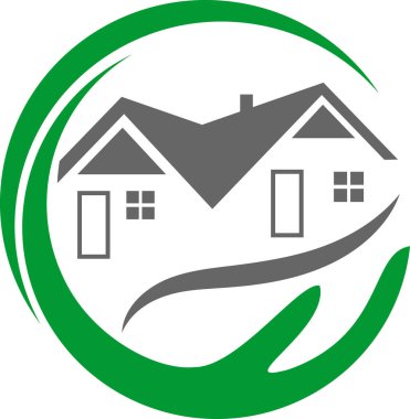 Beyaz arkaplanda yeşil ev simgesi