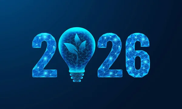 Low Poly 2026, yeni yıl için keskin çokgenler ve canlı gradyanlarla, sembolize ve gelecekçi tasarım eğilimleriyle modern bir geometrik stile sahiptir. Dijital sanat, poster ve afiş vektörü için mükemmel