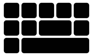 Çağdaş vektör ve web tasarım projeleri için ideal boyutlarda, soyut modern formlar, yaratıcı komedi tarzı paneller ve çeşitli fayanslar içeren Bento tarzı ızgara düzeni. Kare daire.