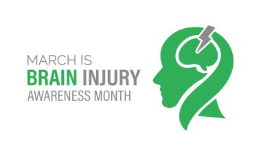 Mart ayında Beyin Sakatlığı Ayını beyin ve kurdele tasarımıyla kutlayın, posterler, dijital grafikler, pankartlar, kartlar ve çevrimiçi farkındalık içeriği için mükemmel.