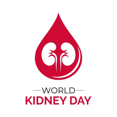 Dünya Böbrek Günü Vektör Gösterimi. Steteskoplu hastane böbrek bakımı doktorları böbrek hastalıklarıyla mücadeleye öncülük ediyorlar. Afiş, el ilanı ve arkaplan tasarım şablonu.