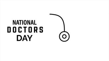 Doktorların günü kutlu olsun. İyileştiren elleri, önemseyen beyinleri ve her gün hayat kurtaran kalpleri kutluyoruz. Stetoskop ve diğer tıbbi aletler metin canlandırması.