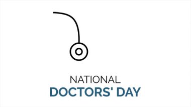 Doktorların günü kutlu olsun. İyileştiren elleri, önemseyen beyinleri ve her gün hayat kurtaran kalpleri kutluyoruz. Stetoskop ve diğer tıbbi aletler metin canlandırması.