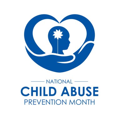 Ulusal Çocuk İstismarı Önleme Ayı, duyarlı eller ve kalp unsurlarıyla, bilinçlendirme kampanyaları ve sosyal destek için tasarlandı. Kırılganlığı, korunmayı ve istismarı önleme bilincini temsil eden gözyaşı ile çocuk silueti.