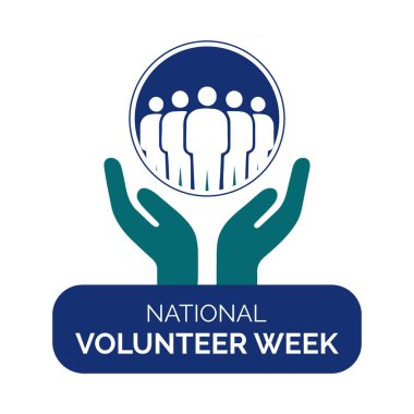 Gönüllü takdir konsepti basit insan simgeleri ve kalp sembolleri aracılığıyla birlik, bakım ve desteği gösteriyor.