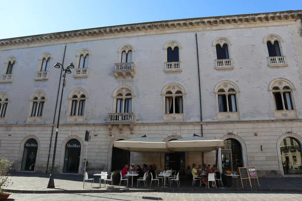 Siracusa Sicília Itália Agosto 2020 Palazzo Gargallo Piazza Archimede — Fotografia de Stock