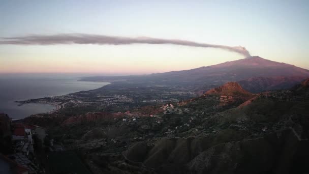 Castelmola - Time lapse dell'Etna all'alba — Video Stock