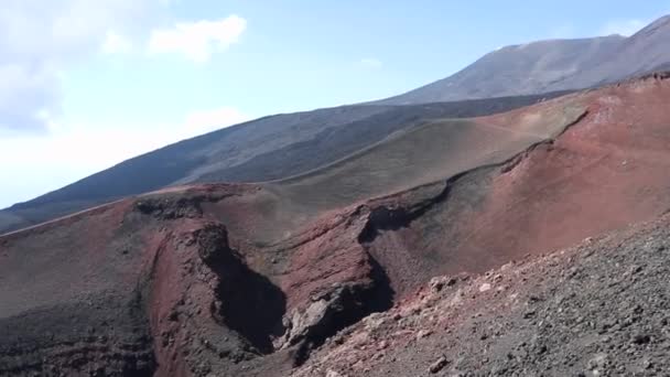 Etna - Panoramica dal bordo del cratere Barbagallo — Stockvideo