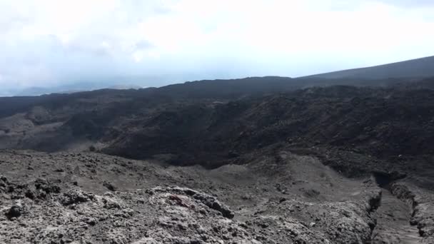 Etna - Panoramica dal canalone lavico — Stock video