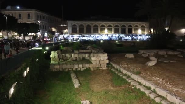 Siracusa - Panoramica del Tempio di Apollo di sera — Vídeo de Stock