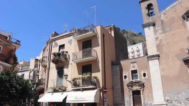 Taormina ~ ~ Panoramica da Largo Santa Caterina — Stok video