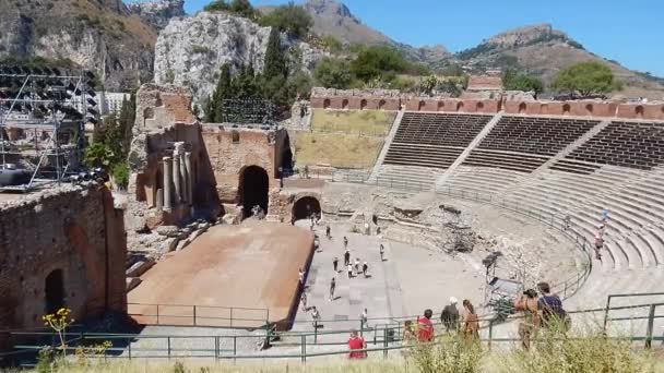 Taormina - Time lapse all 'interno del teatro greco — Stockvideo