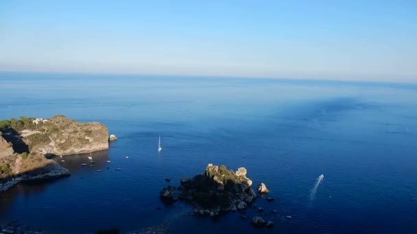 Taormina - Zeitraffer dell 'Isola Bella al tramonto — Stockvideo
