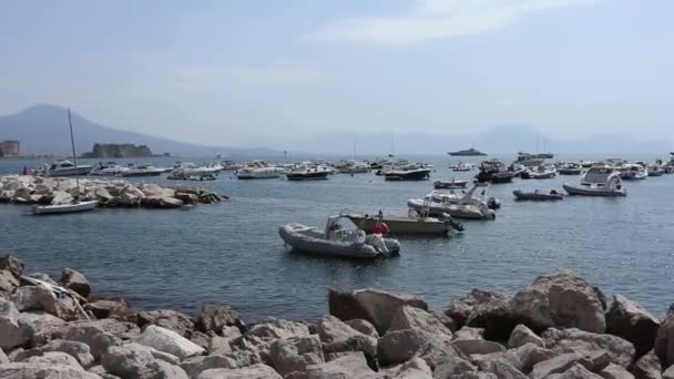 Napoli - Panoramica del porto di Mergellina — Wideo stockowe