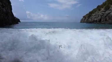 Marina di Camerota, Campania, İtalya - 9 Haziran 2020: Cala Pozzallo plajı