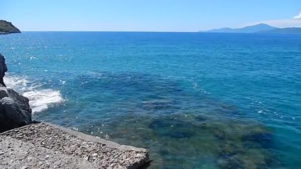 イタリア カンパニア州パリヌーロ2020年6月8日海岸からの湾のパノラマ — ストック動画