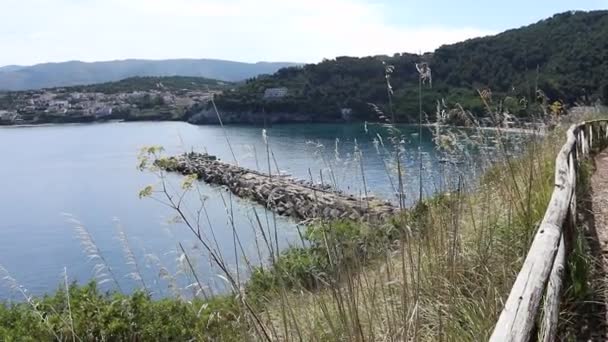 Palinuro Campania Italia Junio 2020 Panorama Bahía Desde Costa — Vídeo de stock