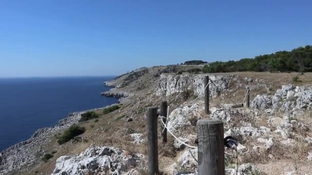 Santa Cesarea Terme - Panoramica dalla Torre Minervino — Stock video