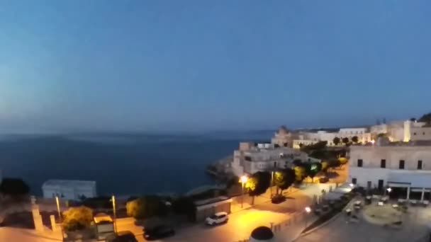 Santa Cesarea Terme - Time lapse del borgo all 'alba — стоковое видео