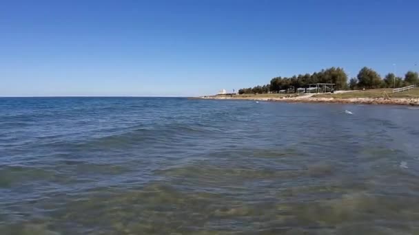 Torre Mileto Puglia Italia Octubre 2019 Vista General Playa Desde — Vídeo de stock