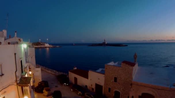 Vieste Puglia Italia Ottobre 2019 Time Lapse Film Dell Alba — Video Stock