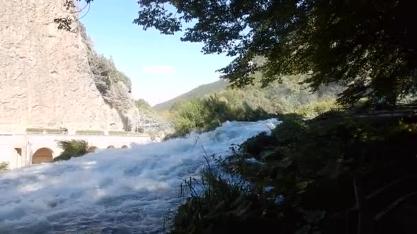 Terni Umbria Settembre 2019 Dettaglio Del Tratto Finale Delle Cascate — Video Stock