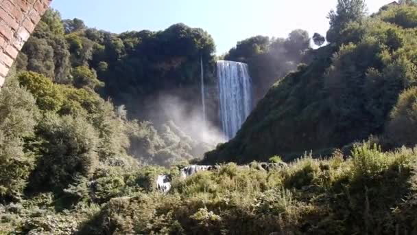 Terni Umbria Itálie Září 2019 Cascata Delle Marmore Nižšího Pohledu — Stock video