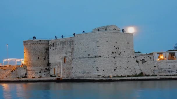 Trani Puglia Italy May 2019 Time Lapse Movie Harbour Fort — 图库视频影像