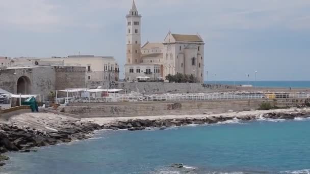 Trani Puglia Maggio 2019 Veduta Panoramica Della Cattedrale San Nicola — Video Stock