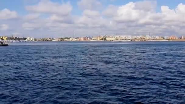 Taranto Puglia Talya Kasım 2019 Mar Grande Mar Piccolo Bağlayan — Stok video