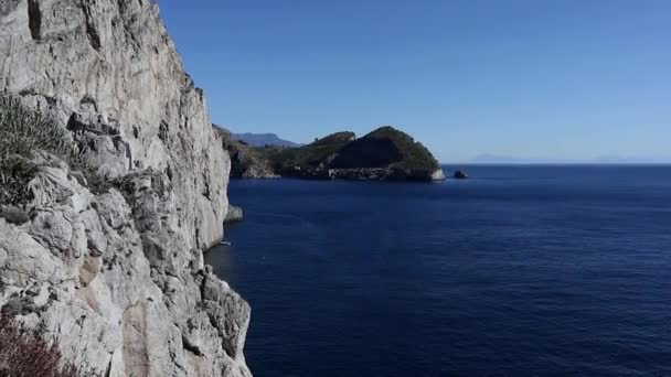 Massa Lubrense Campanië Italië Februari 2020 Baai Van Ieranto Vanuit — Stockvideo