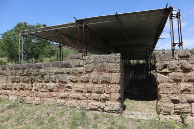 Velia, Campania, İtalya - 7 Haziran 2020: Paestum ve Velia Arkeoloji Parkı
