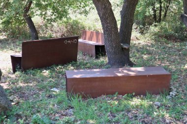 Velia, Campania, İtalya - 7 Haziran 2020: Paestum ve Velia Arkeoloji Parkı
