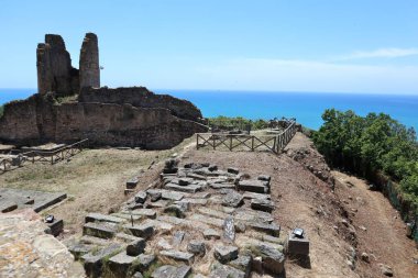 Velia, Campania, İtalya - 7 Haziran 2020: Paestum ve Velia Arkeoloji Parkı