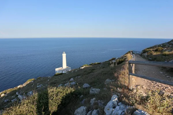 Otranto Puglia Italy June 2020 Coastal Panorama Punta Palascia Most — Stock Photo, Image