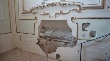 Nusco, Campania, İtalya - 2 Ekim 2020: Sant 'Amato Katedrali İçi