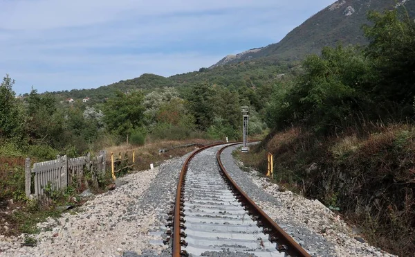 Bagnoli Irpino Campania Italia Ottobre 2020 Binari Ferroviari Dal Passaggio — Foto Stock