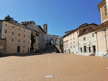 Spoleto, Umbria, İtalya - 11 Eylül 2019: Santa Maria Assunta Katedrali