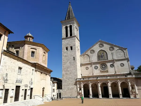 意大利翁布里亚 Spoleto 2019年9月11日 Santa Maria Assunta主教座堂 — 图库照片