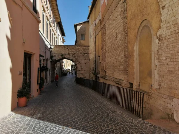 Spoleto Umbria Itália Setembro 2019 Beco Centro Histórico — Fotografia de Stock