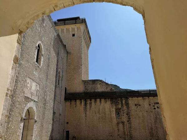 Spoleto Umbria Itália Setembro 2019 Fortaleza Século Xiv Colina Sant — Fotografia de Stock