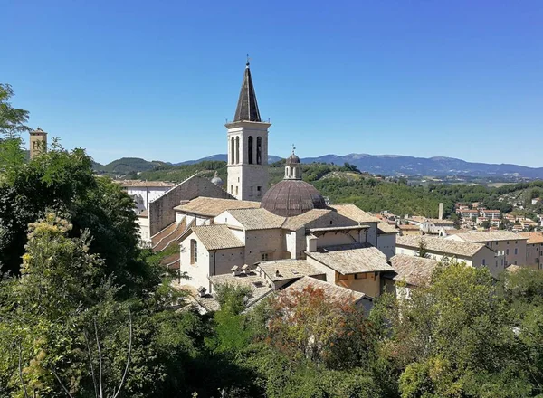 Spoleto Umbrien Italien September 2019 Panorama Från 1200 Talet Rocca — Stockfoto