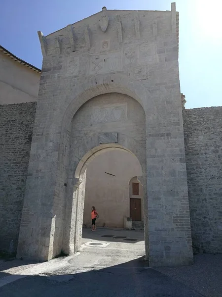 Spoleto Umbria Talya Eylül 2019 Şehre Bakan Sant Elia Tepesinde — Stok fotoğraf